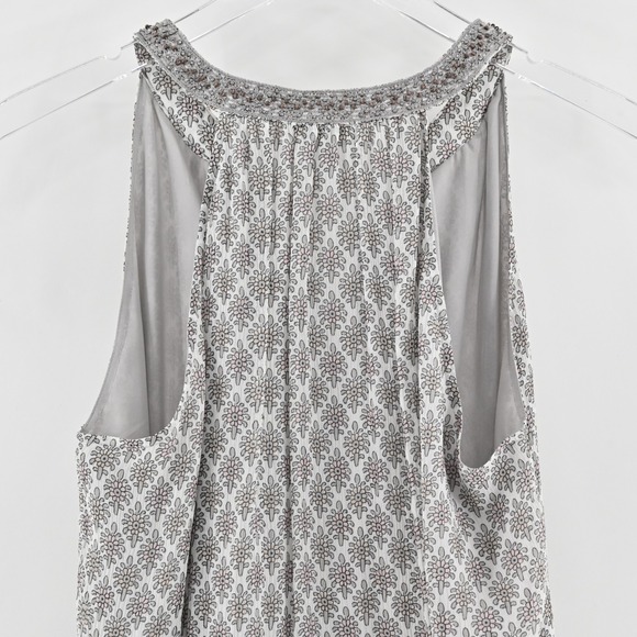 Joie Womens Astor Silk Sleeveless Top Size S Beaded Embroidered Gray Boho‎ Tunic - Picture 9 of 10